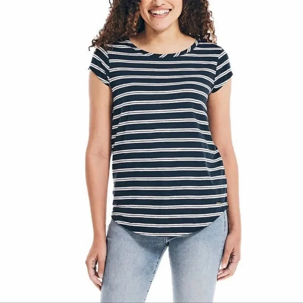 Nautica ladies slub tee size small blue - Picture 4 of 4